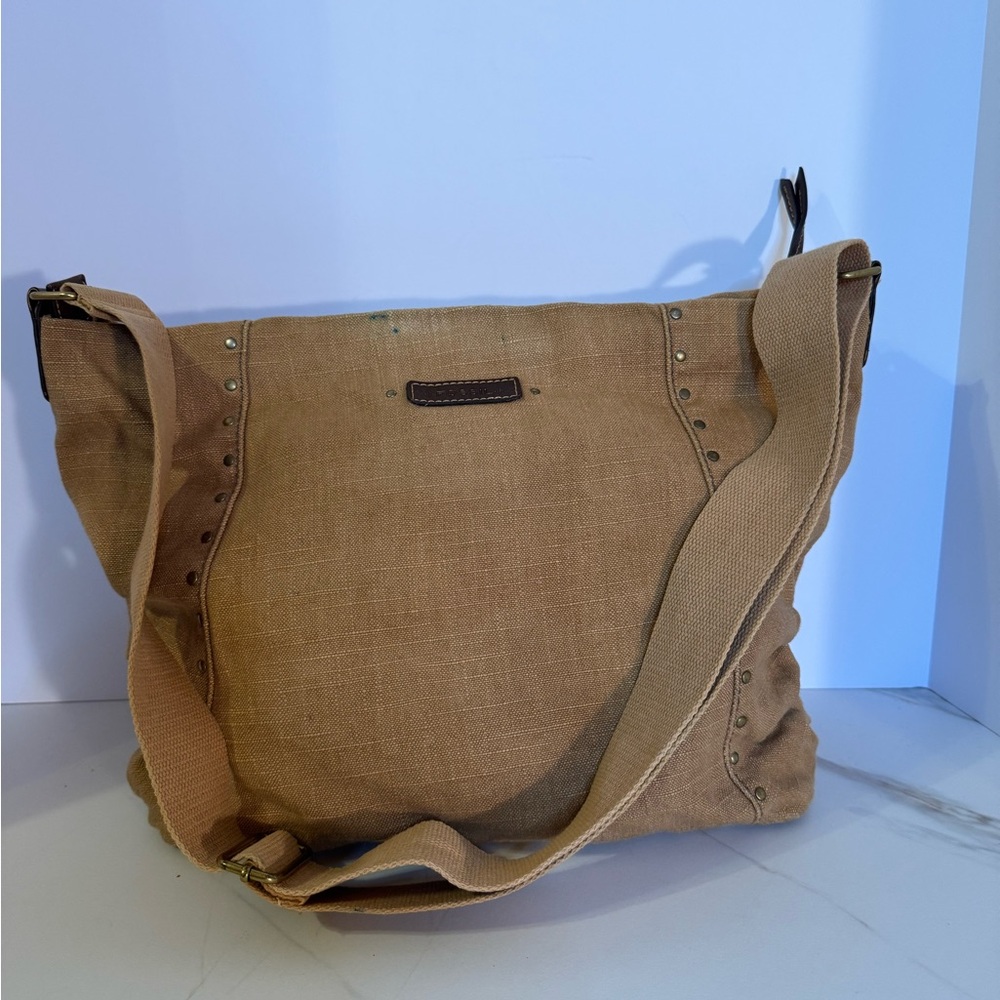 Fossil Tan Canvas Shoulder Bag